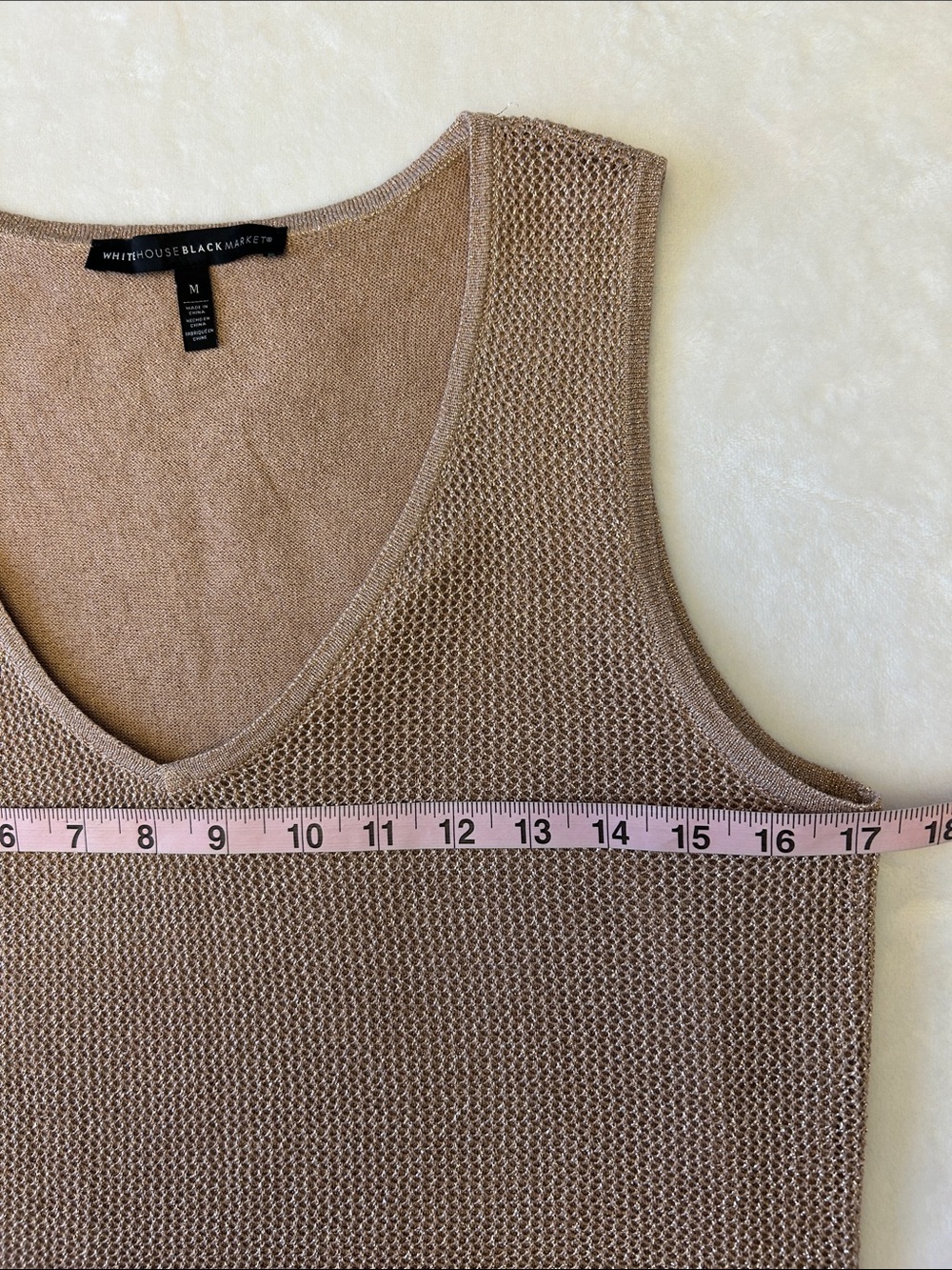 White House Black Market Rose Gold Sweater Size M - Picture 4 of 6